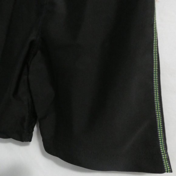 CHARGED small tight black stretchable shorts, fluorecent green stitched sides - Picture 9 of 9
